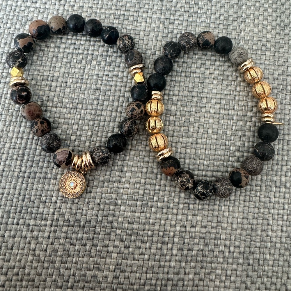 2 beaded bracelets by The Lace Project